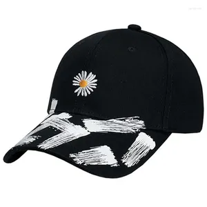 Ball Caps Ins Fashion Chrysanthemum Embroidery Baseball Cap Men Women Graffiti Summer Sun Hats Hip Hop Sports Snapback Gorras EP0404