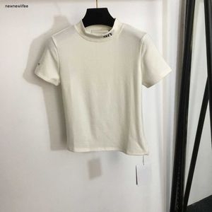 夏のトップのための豪華な女性Tシャツブランド服ファッション刺繍レタースタンド襟半袖12月21