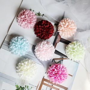 Flores decorativas 5pcs de leão de seda artificial Bola de denússio DIY DIY Floral Handmed for Party Event Decor Flower Arrangement Acessórios