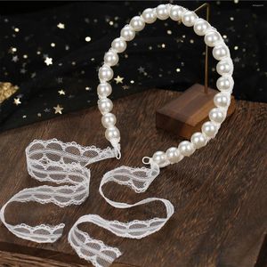 Fermagli per capelli Moda Fascia per capelli grandi con perle Fatta a mano Simulazione Fasce per capelli Accessori donna Diademi Copricapo da sposa Copricapo