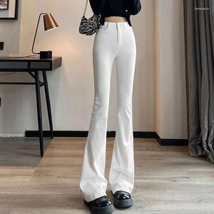 Women's Jeans Lucyever Korean Style High Waist White Ladies 2024 Fashion Slin Fit Denim Flared Trousers Women Y2K Wide Leg Pants