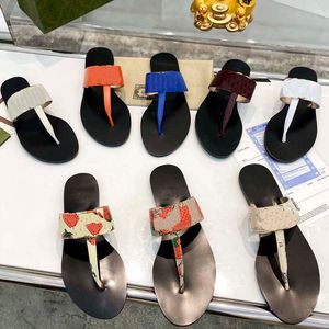 Designer tanga feminina praia clássico Double g sandálias de verão Casa de damasco de damasco dedo do pé