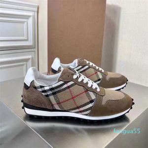 Tasarımcı Çizgili Vintage Ayakkabı Evi Kontrol Süet Sneaker Men Platform Sıradan Ayakkabı Sezon Tones Flats Trainers Marka Açık