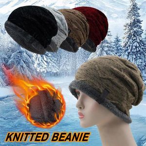 Berets Mens Winter Warm Slouchy Beanie Thicken Baggy Hat Fleece Lined Knit Skull Cap Ski Oversized Knitted For Women