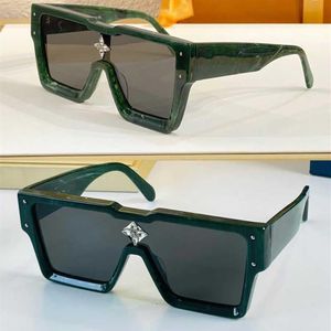 Najlepsze okulary przeciwsłoneczne Z1552W Klasyczna zielona kątowa rama prosta moda kryształ kryształ dekoracyjny obiektyw