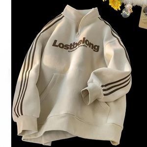 Herren Frühling und Herbst trendige Sweatshirts langärmelig große Größe Rundhals lose Herren American Street Bottoming Shirt Tops 231220