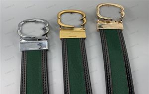 Luxury Designer Bälte för herrarna Kvinnor Brand Letters Green and Red Patchwork Canvas Guld Buckle Fashion Designers Belts midjeband WI9341364