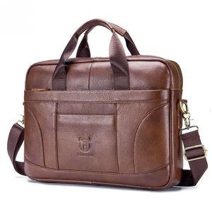 Men's Briefcases Large Capacity Casual Leisure Business Laptop Travel Soft Genuine Cow Leather Crossbody Shoulder Bags 240105