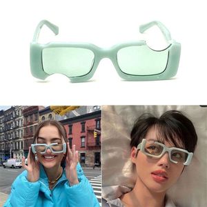 Designer Sun occhiali da sole Tide Brand Off 40006 Design Gap Frame Classic Black Square Trend Glasses Fashion White Creative Ladies Sun301i