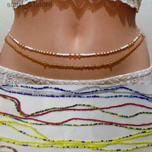 Waist Chain Belts Double Strand Waist Beads Bo Jewelry Belly Beads Bead Jewelry Belly Chains Elastic Waist Chain Bo African Waists BeadL231221