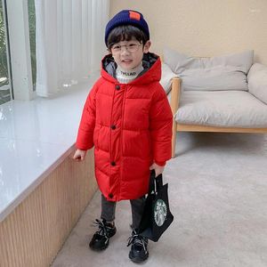 Down Coat Winter Hooded Warm Long Paragraph Cotton Thickened 2-10 Years Old Boy Girl Korean Version Jacket Fashion Childrens Clothing