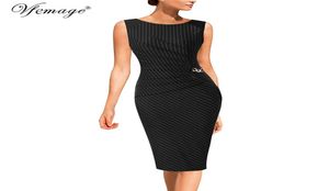 Vfemage Mulheres Outono Celebridade Elegante Vintage Ruched Pinup Trabalho Gelo Negócios Casual Festa Equipado Bodycon Lápis Vestido 1041 2103021562926