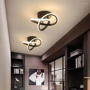 Lampadiers moderni minimalisti a led lampada lampada corrida corridoio canale portico illuminazione luci soffitto bianca bianca nera