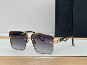 Top Man Fashion Design Solglasögon King II Square Shape K Gold Frame High-End Generous Style Outdoor UV400 Protection Glasses