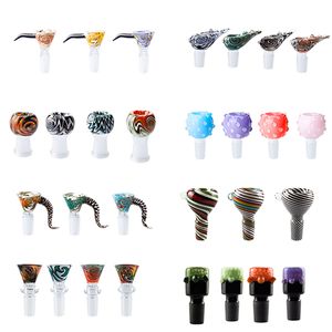 Cachimbo de vidro Bongs Tigelas Portátil Big Handle 14mm 19mm Masculino Feminino Luxo Cor Tobacco Dome Bowl Dabber Tool Dab Rig Bubbler Pipes Tigela de vidro