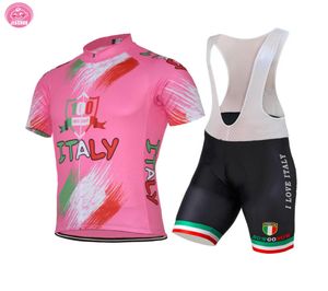 Ny anpassad 2017 100 år färger Italien Italia MTB Road Racing Team Bike Pro Cycling Jersey Set Bib Shorts Clothing Breattable3170762