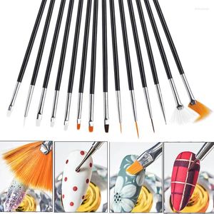 Nail Brushes Brush For Manicure Gel Art 15Pcs/Set Acrylic Liquid Powder Carving