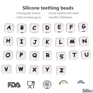 その他26文字/セットSile Beads BPa DIYは歯が生えるネックレスとおしゃぶりクリップグレードABCレタードロップデリバリーJE DHGARDEN DHREIのために緩んでいます