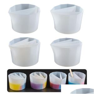 Altri strumenti di gioielleria Rusable Sile Split Cup per vernice acrilica Versamento di resina Fai da te Creazione di canali Mti Set Fluid Art Ding Accesso Dhgarden Dhylp