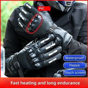 Handschuhe Weihnachtsgeschenk Winter beheizte Handschuhe Motorradhandschuhe wasserdichte beheizte Batterieantrieb Moto Touchscreen USB -Heizhandschuhe Männer W.