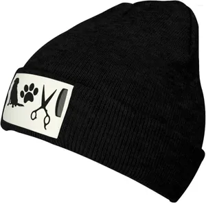 Baskar kärlek-hund grooming-puppy-groomer mens vinter beanie hatt skate cap för kvinnor mjuk strumpa stretchig varm stickad