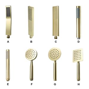 Accs Other Faucets Showers Accs Brushed Gold Hand Held Shower Head Bathroom Finished Brass or Stainless Steel Rain Spray Bath Handheld