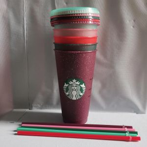 Starbucks 24oz/710ml Tumbler de plástico reutilizável bebida clara de baixo para o copo de pilar de pilar de pilar de pilar de pilar de pilar de pilar Bardia