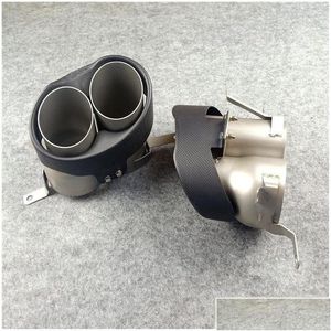 Muffler Promotion Pair Car Rear Carbon Fiber Four Out Exhaust Pipe For Rs6 Rs7 Exhausts Tail Tips Drop Delivery Mobiles Motorcycles Au Dhyts