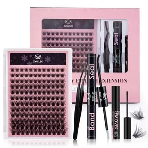 DIY Eyelash Extension Kit at Home 144pc Individual Lashes Natural Lash Clusters D Curl Wispy with Glue Makeup 231221