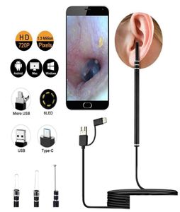 Ear Care Supply Epack in Ear Cleaning Endoscope Spoon Mini Camera Picker Wax Removal Visual Mouth Nose Otoscope Support Android PC4851513