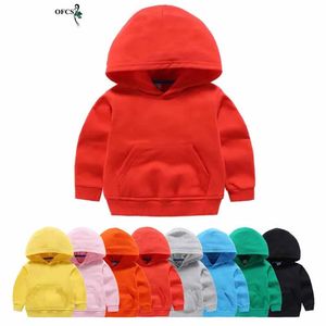 Fashion Children Clothes Sports Hoodies Pure Color Toddler Girls Sweatshirt Sweater Spring Cotton Outwear Tops Baby Boys Fleece 231220