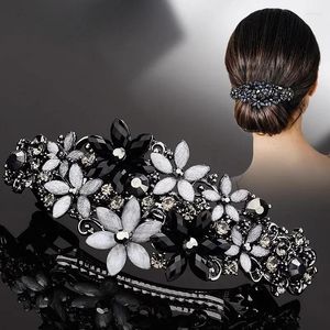 Hair Accessories Retro Rhinestone Pin For Women Vintage European Style Floral Clip Aesthetic Barrettes Girls Headwear