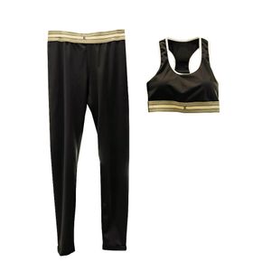 Sexy Sport Top Pants Summer Mulheres de trajes removíveis de ioga de ioga removível Alto elástico negra Leggings de ginástica ao ar livre