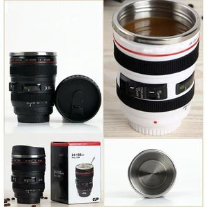 Caneca de café com lentes de câmera, 400ml, forro de aço inoxidável, xícara de chá, copo de 5 gerações, caneca de viagem, garrafas de lente slr