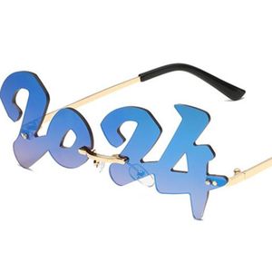 NEW Rimless Sunglasses Unisex Digital Sun Glasse Anti-UV Spectacles Color Film Eyeglasses for Masquerade Party Eyewear Goggles