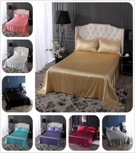 Arkusze zestawy 18 kolorów luksusowy satynowy jedwabny arkusz płaskiego łóżka