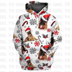 Hoodies masculinos pastor alemão/husky/pitbull/pug natal 3d impresso hoodie feminino para homem pullovers rua agasalho amor cão presente