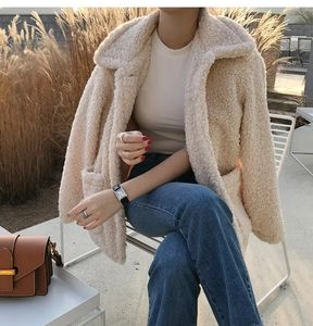 Spring Korean Loose Short Coat Lamb Wool Women's Winter Thickened Jacket Fleece Coats 231220