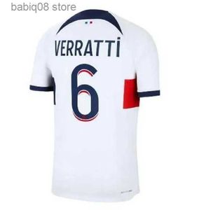 Fanów TOPS TEE 23 34 MAILLOTS DE FALTALL SOCCER Jerseys Mbappe Lee Kang w Hakimi 2023 2024 Paris Football Shirt Marquinhos Verratti Maillot Foot Men Kit Kids Kit Kid