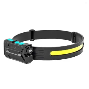 Strålkastare COB LED -natt som kör USB -laddningsvåginduktion Strålkastare Power Display Head Torch för utomhuscamping