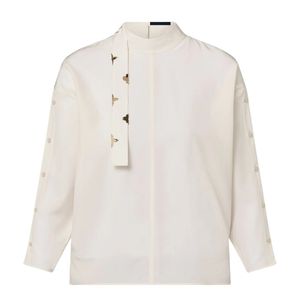 24SS Женские дизайнерские блузки шелковая лента