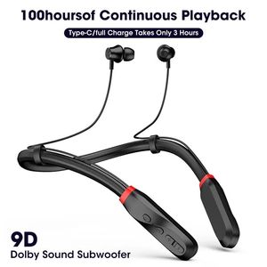 Hörlurar 100 timmars uppspelning Bluetooth hörlurar bas trådlös i35 hörlurar halsband 5.1 hörlurar med mic 9D stereo hörlurar hörlurar för