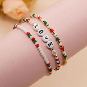 Strand Vlen Christmas Gift Jewelry Seed Beads Bracelets Sets Fashion Letter Love Pulseras Mujer Femme Accessories