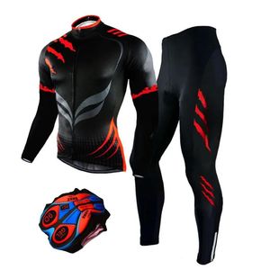 Set Cycling Jersey Set Team Men's Long Sleeve Set Mtb Bike Clothing Tenue Velo Homme Bicycle Wear 230729