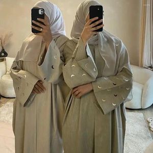 Ethnische Kleidung Stickerei Offen Abaya Eid Ramadan Hochqualität Kimono Islamische Großhandel Dubai Strickjacke Drop Muslim Frauen Kleid