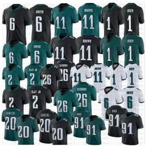 Футболка CUSTOM Philadelphia Eagles Custom 3 Зак Паскаль 11 Браун 6 Девонта Смит 1 Джален Хертс 62 Джейсон Келси 26 Майл