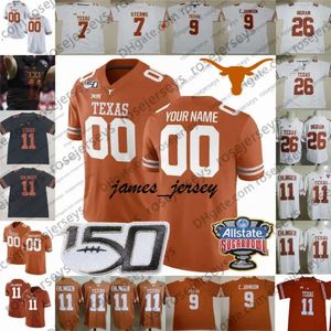 Jam Custom 2020 Texas Longhorns #12 Thomas III Colt Mccoy 10 Vince Young 20 Earl Campbell 34 Ricky Williams Men Youth Kid Football Jersey