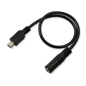 AUX Audio Extension Cable Mini USB till 3,5 Mother Audio Frequency Cable T-formad fyrkantig munnkonverteringskabel för mobiltelefon E