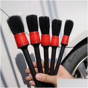 Borsta 5st bildetaljer Glassrengörare Tool Cleaning Set Dashboard Air Outlet Clean Tools Wash leveransbilar Motorcyklar C Dhicz