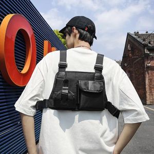 School Bags Hip Hop Tatcical Techwear Cargo Vest Bag Men Women Multi-pockets Functional Mini Backpack Outdoor Casual Chest